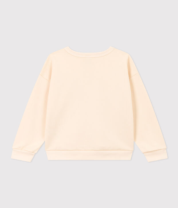 Sweatshirt en molleton enfant fille &eacute;cru