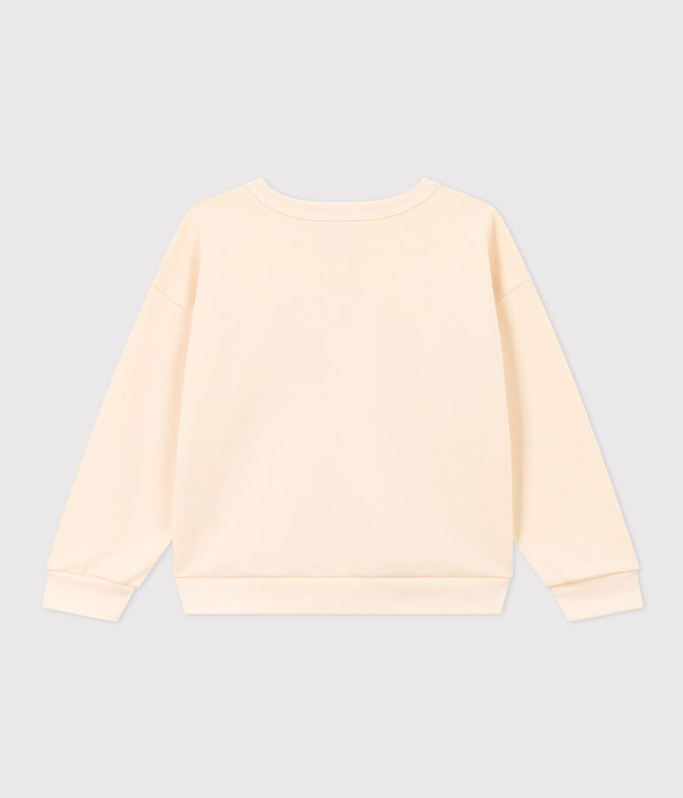 Sweatshirt en molleton enfant fille &eacute;cru AVALANCHE