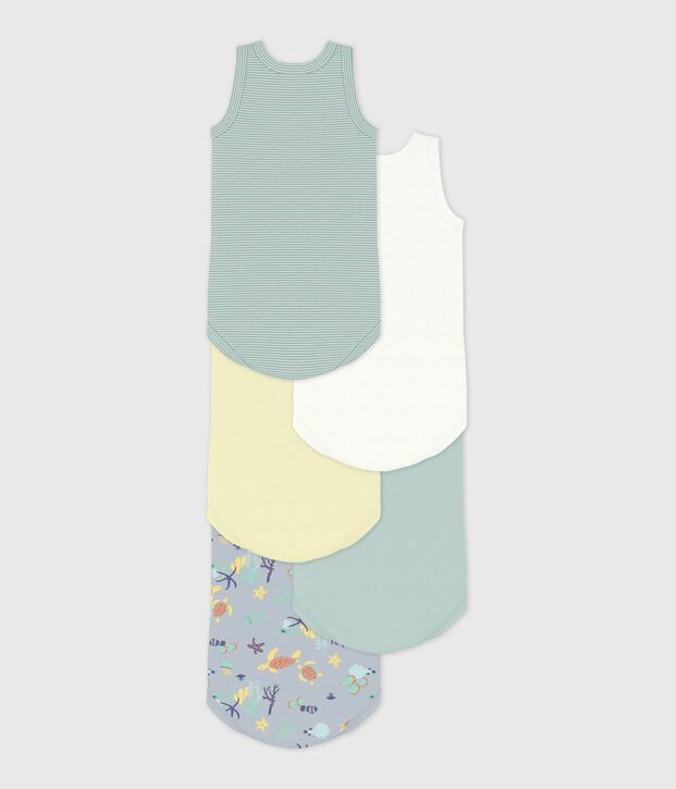 Lot de bodies sans manches en coton imprim&eacute; b&eacute;b&eacute; multicouleur