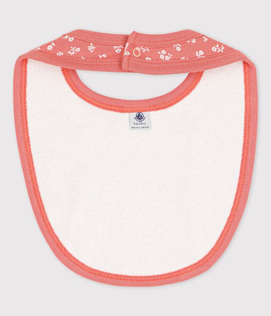 Bavoir bébé en coton biologique rose PAPAYE/ MARSHMALLOW