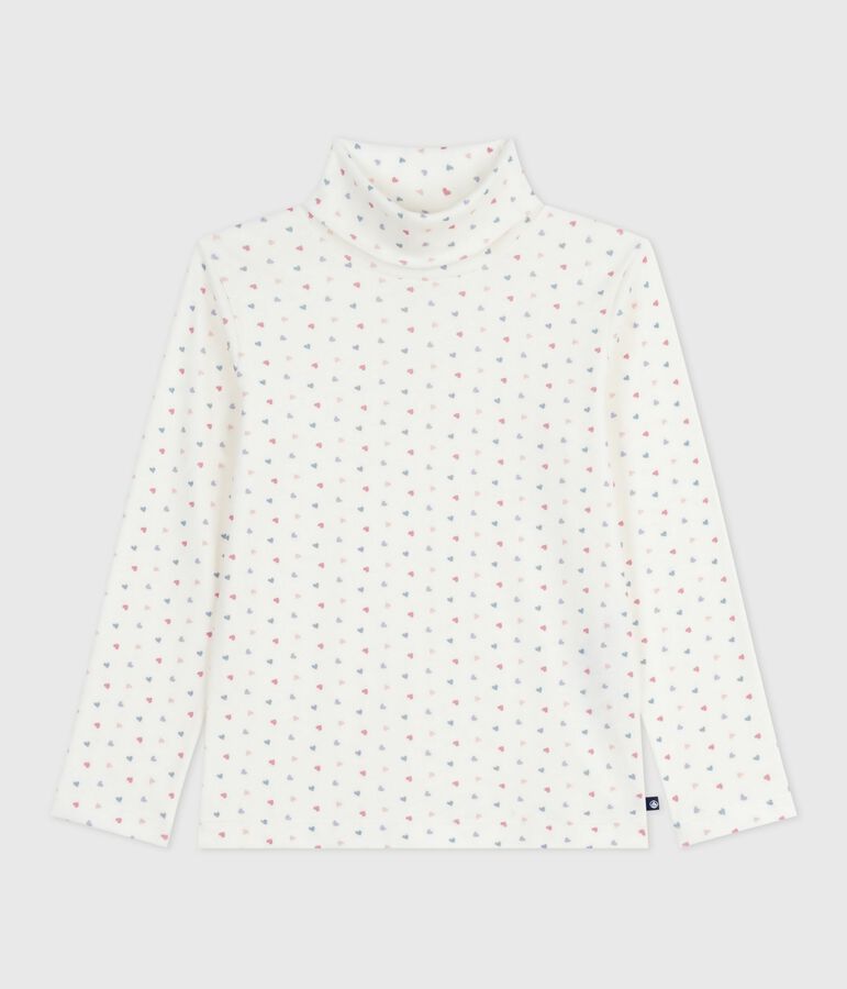 Sous-pull enfant en coton imprim&eacute; blanc MARSHMALLOW/blanc MULTICO
