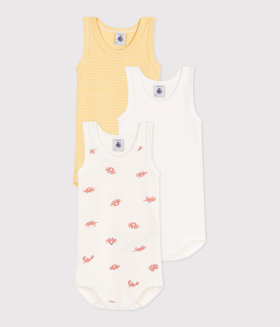 Lot de 3 bodies sans manches en coton crabe bébé variante 1