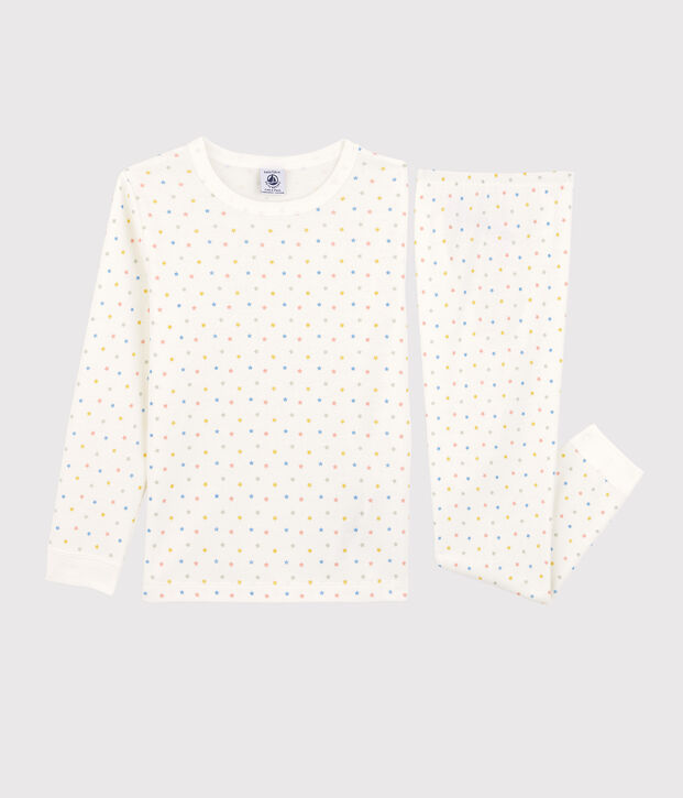 Pyjama &eacute;toiles multicolores en coton enfant blanc/multicouleur