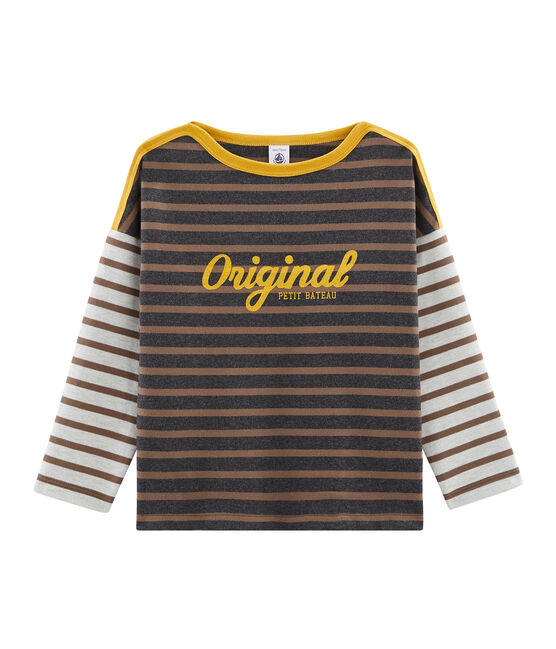 Marinière enfant garçon noir CITY/marron COCOA