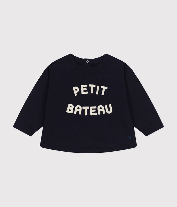 Sweatshirt en molleton b&eacute;b&eacute; bleu