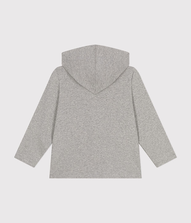 Sweatshirt zipp&eacute; &agrave; capuche en cote enfant gar&ccedil;on gris