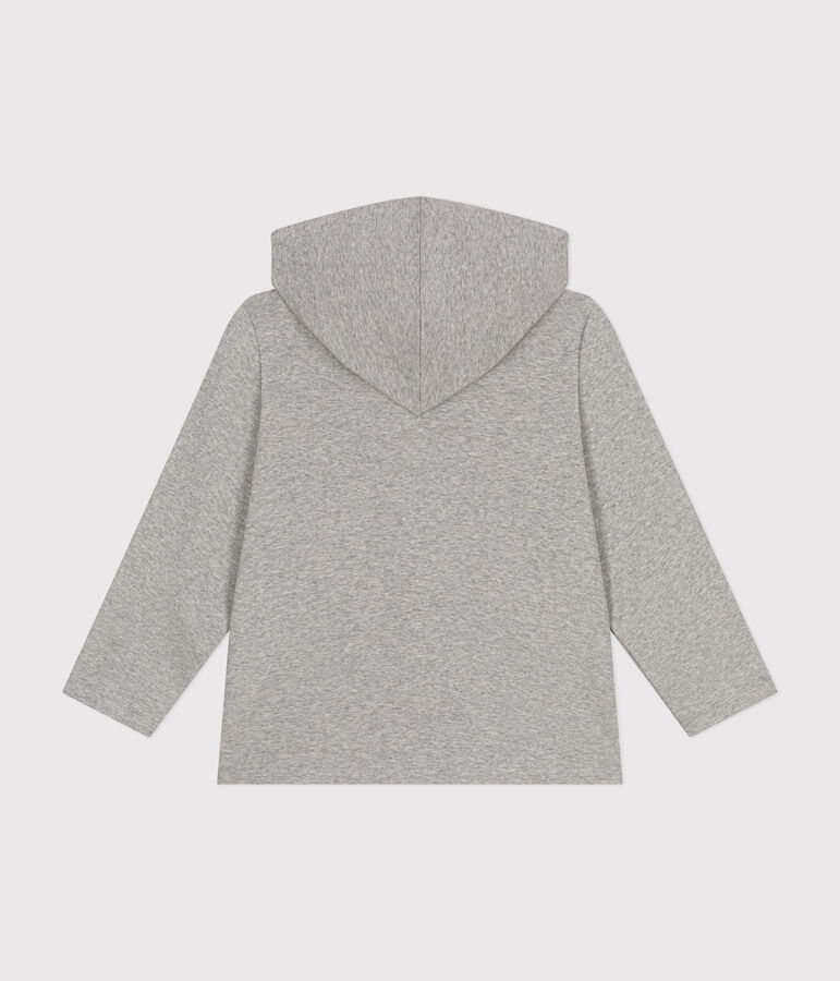 Sweatshirt zipp&eacute; &agrave; capuche en cote enfant gar&ccedil;on gris CHATON CHINE
