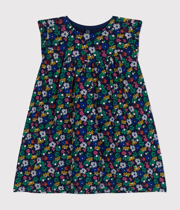 Robe sans manche en jersey l&eacute;ger b&eacute;b&eacute; bleu/multicouleur