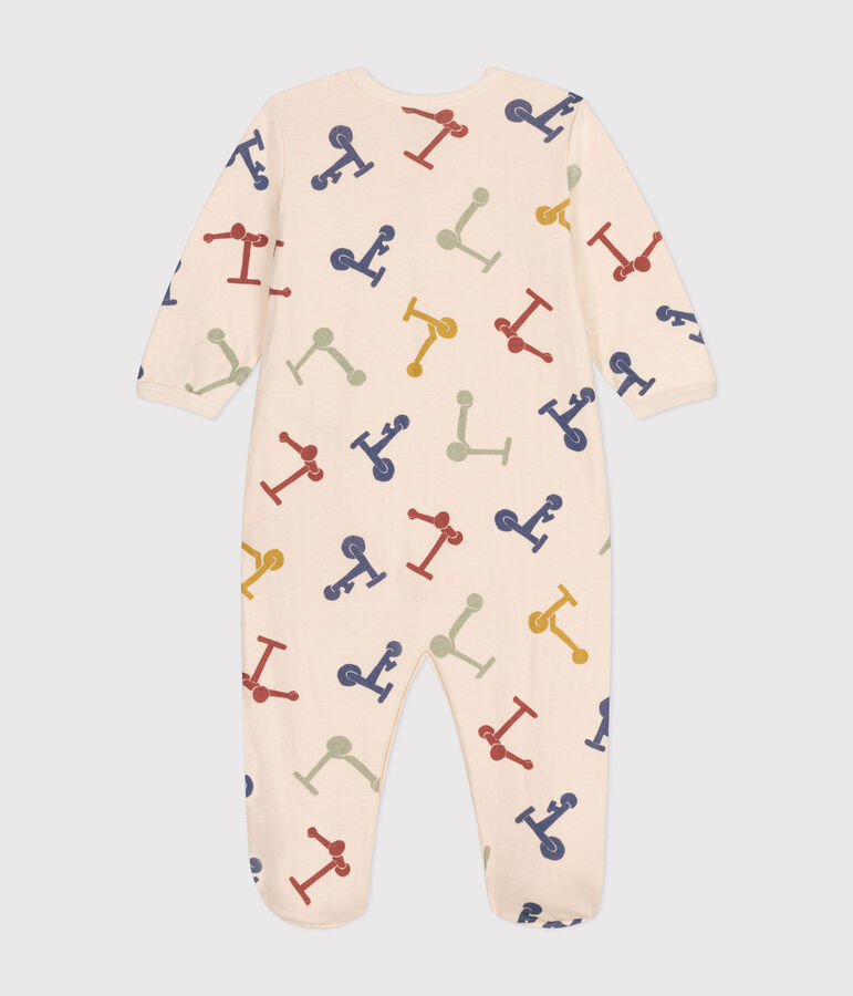 Pyjama imprim&eacute; en coton b&eacute;b&eacute; &eacute;cru/multicouleur