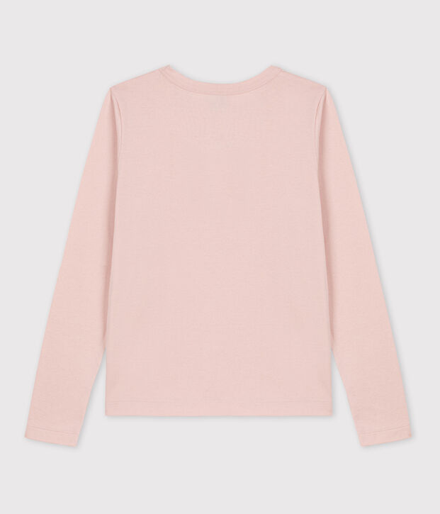 Tee-shirt L'ICONIQUE chaud col rond en coton Femme rose