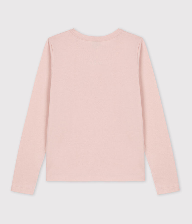 Tee-shirt L'ICONIQUE chaud col rond en coton Femme rose SALINE