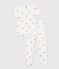 Pyjama enfant en coton manches courtes jambes longues imprim&eacute; blanc/multicouleur