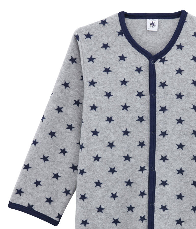 Combinaison petit gar&ccedil;on en polaire gris/bleu