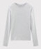 T-shirt col rond iconique en coton Femme gris BELUGA CHINE
