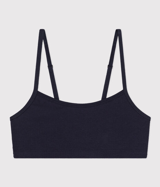 Brassière femme en coton élasthanne bleu SMOKING