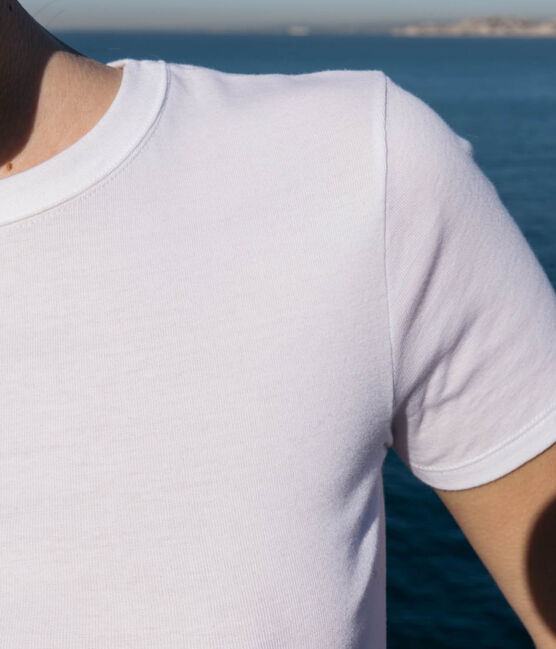 Tee-shirt L'ICONIQUE col rond en coton Femme blanc ECUME