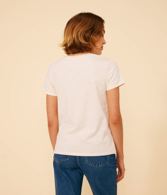 Tee-shirt Le Droit col rond en coton femme écru AVALANCHE