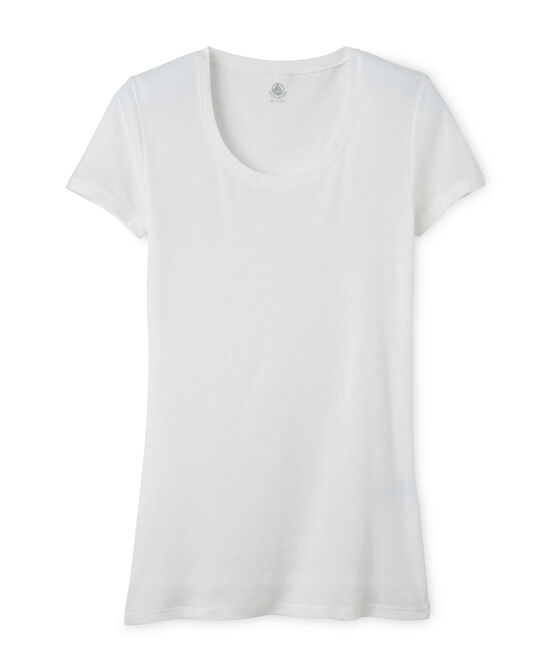 T-shirt femme en coton léger blanc Lait