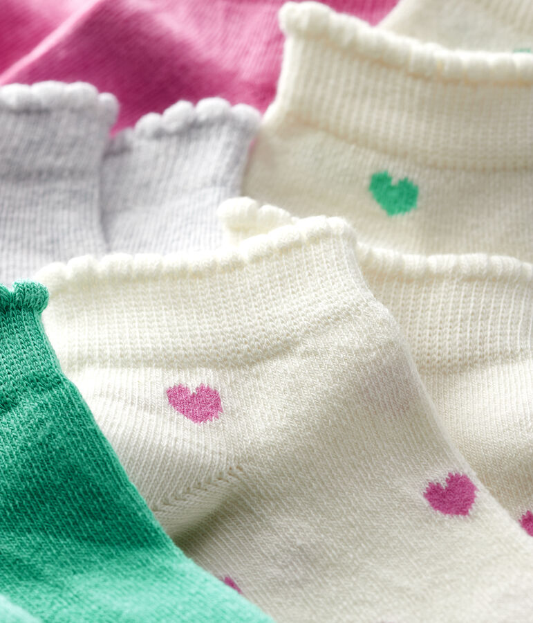 Lot de 5 paires de chaussettes basses enfant fille multicouleur