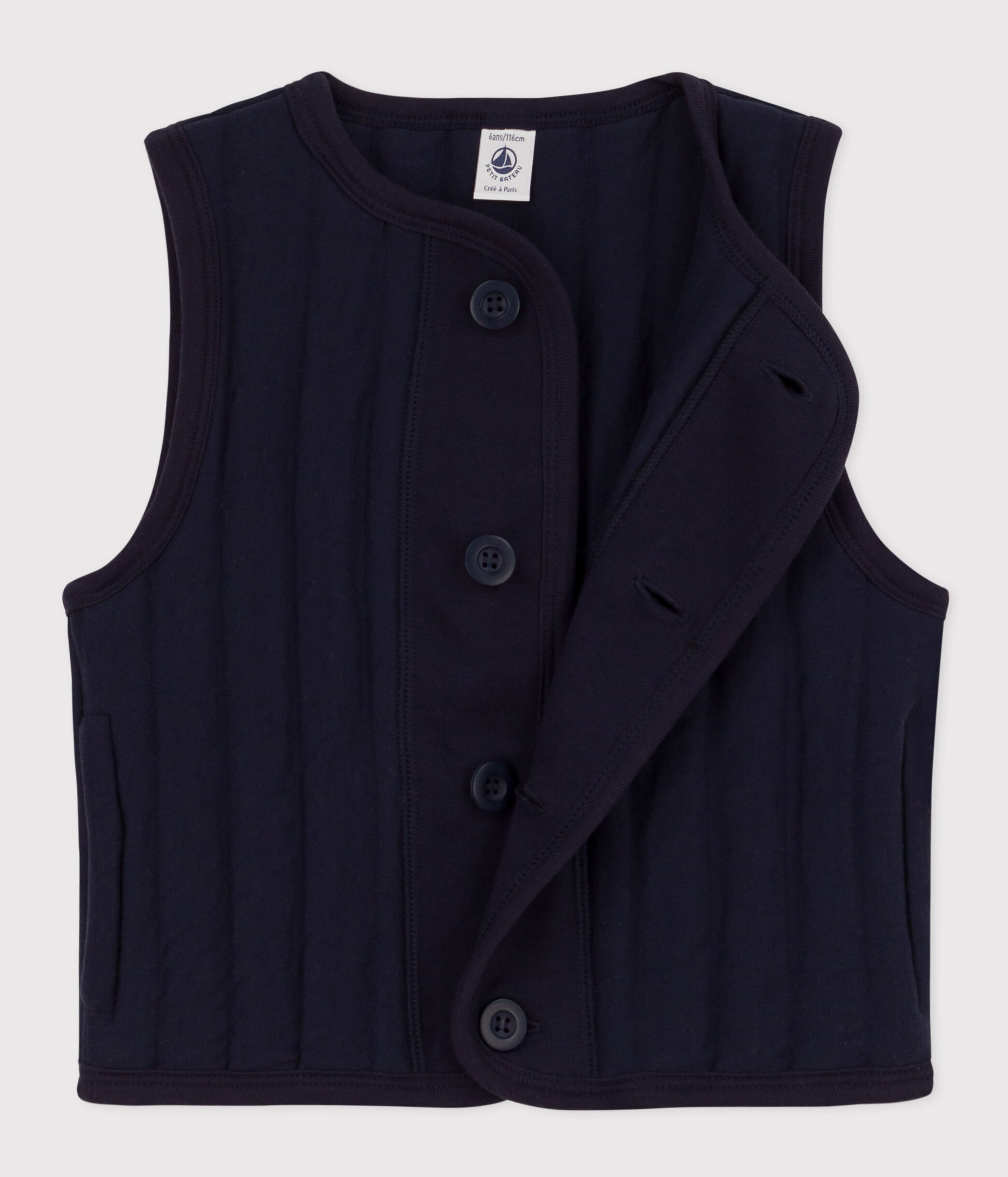 Petit Bateau – Gilet Sans Manches Matelassé Pour Garçon, Matière Tubique Douce Et Chaude - 8