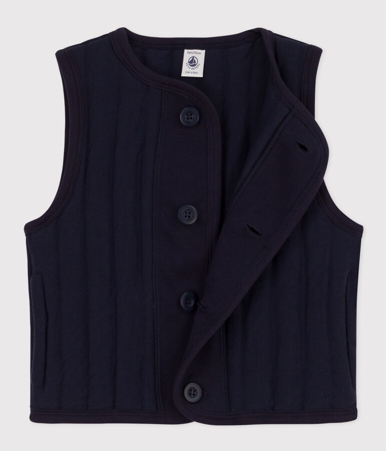 Veste sans manche en tubique enfant fille / gar&ccedil;on bleu SMOKING