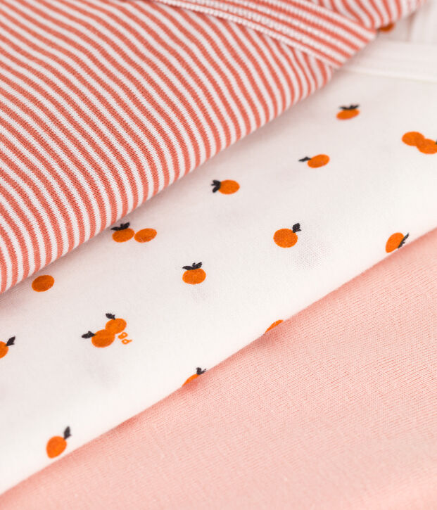 Lot de 3 bodies crois&eacute;s manches courtes imprim&eacute;s en coton multicouleur