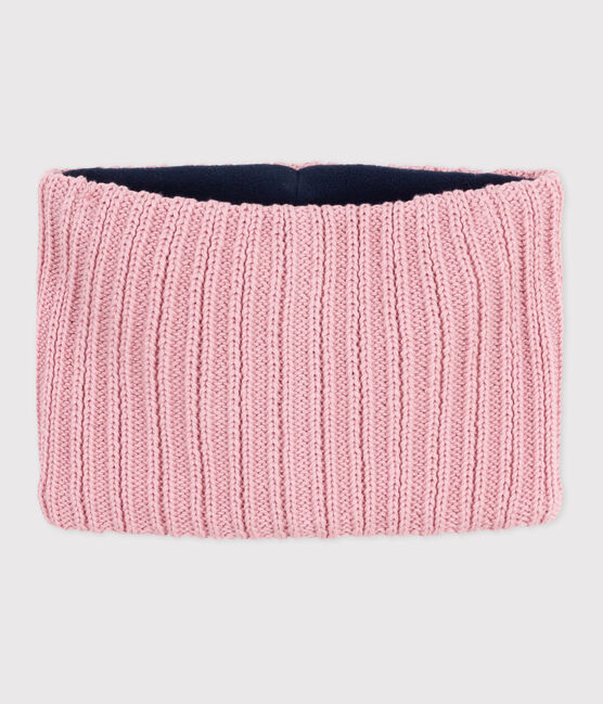 Snood enfant en tricot doublé en polaire rose CHARME