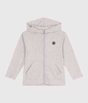 Sweatshirt zippé à capuche enfant en coton uni