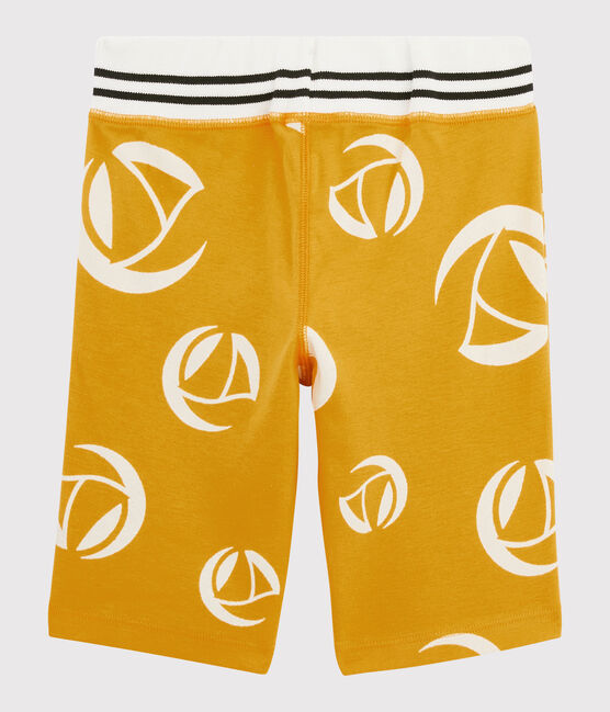 Bermuda en maille enfant garçon jaune BOUDOR/blanc MARSHMALLOW