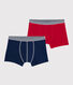 Lot de 2 boxers garçon en coton biologique et elasthanne