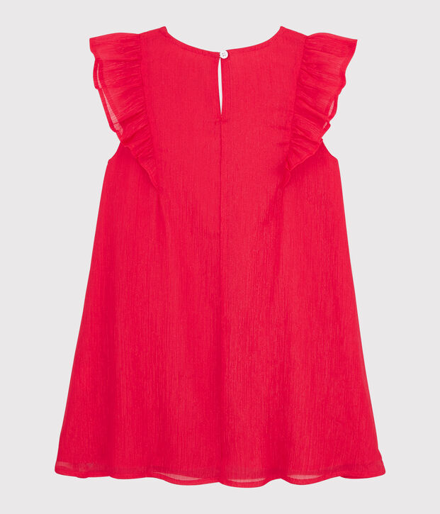 Robe c&eacute;r&eacute;monie en cr&ecirc;pe enfant fille rose