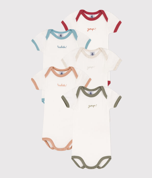 Lot de 5 bodies manches courtes youpi en coton multicouleur