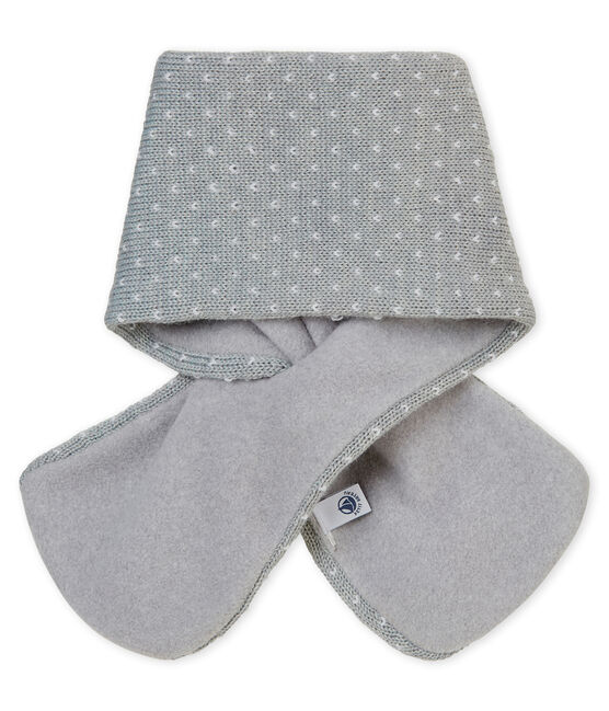 Echarpe jaquard bébé mixte gris SUBWAY/blanc MARSHMALLOW