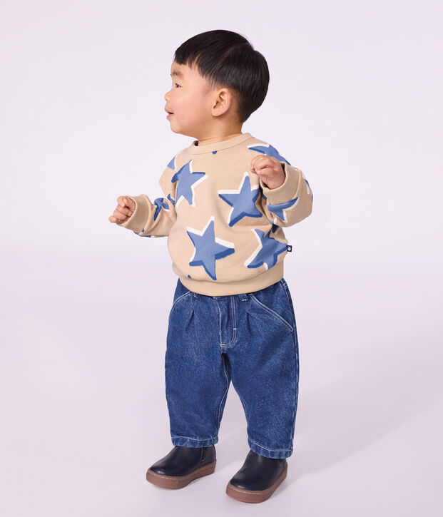 Sweatshirt b&eacute;b&eacute; en coton imprim&eacute; c&oelig;urs beige/multicouleur