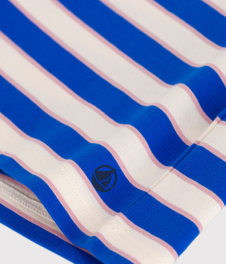 Teeshirt enfant en coton manches courtes &agrave; rayures blanc AVALANCHE/ MULTICO