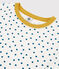 T-shirt col rond à pois en coton  Femme blanc MARSHMALLOW/ MALLARD