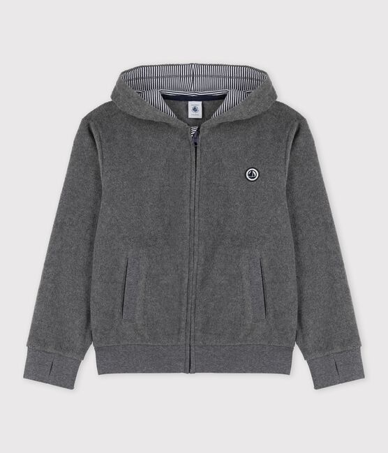 Polaire à capuche enfant fille / garçon gris GRIS FONCE/ DARK GREY