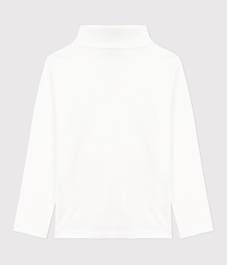 Sous-pull enfant en coton uni blanc MARSHMALLOW