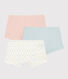 Lot de 3 shorties mini étoiles petite fille en coton biologique