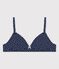 Soutien-gorge paddé pois fille en coton et élasthanne bleu MEDIEVAL/blanc MARSHMALLOW