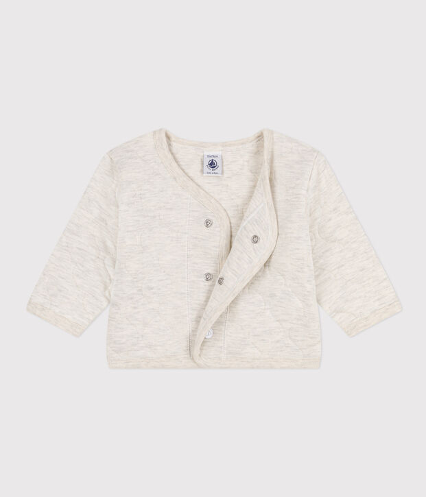 Cardigan b&eacute;b&eacute; en tubique matelass&eacute; beige chin&eacute;