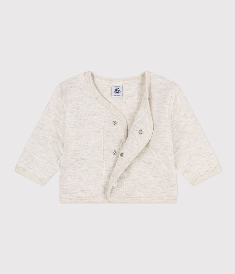 Cardigan b&eacute;b&eacute; en tubique matelass&eacute; beige MONTELIMAR CHINE