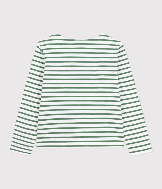 Marini&egrave;re femme en coton manches longues vert/vert