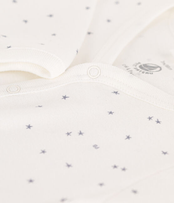 Dors-bien étoiles en coton blanc MARSHMALLOW/gris GRIS