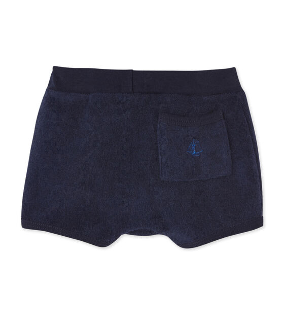 Short bébé garçon en bouclette éponge bleu SMOKING