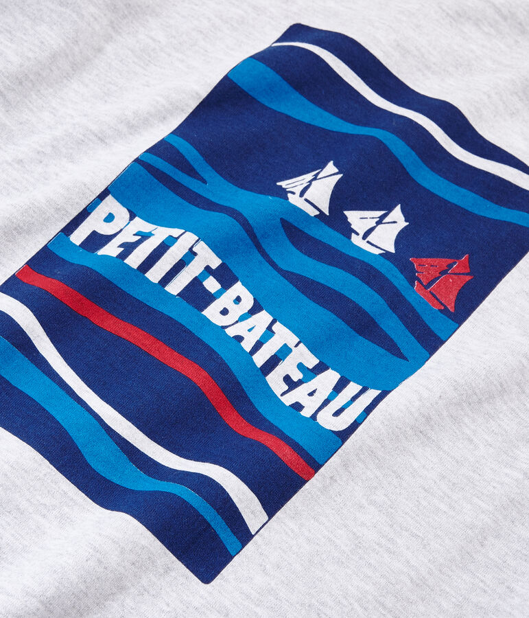 Tee-shirt mixte motif carte postale gris