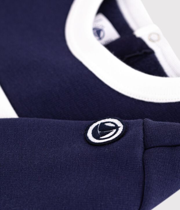 Sweatshirt b&eacute;b&eacute; en coton colorblock bleu/&eacute;cru