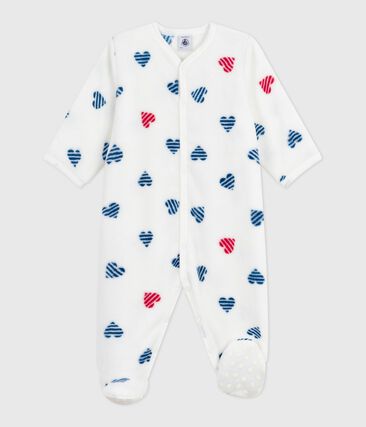 Surpyjama hiver bébé en polaire imprimé cœurs