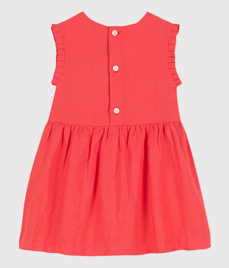 Robe sans manche b&eacute;b&eacute; en lin orange JUPITER