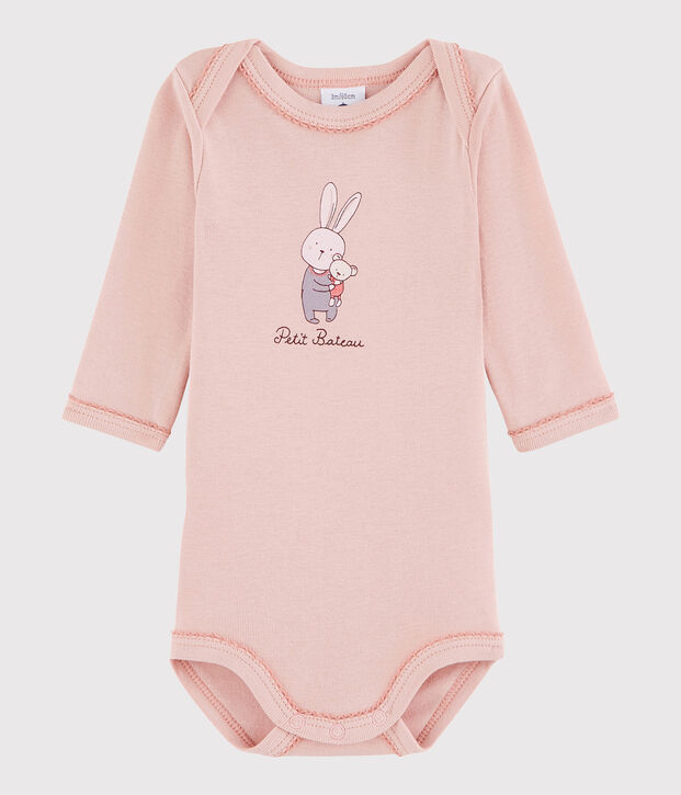 Body manches longues b&eacute;b&eacute; fille rose